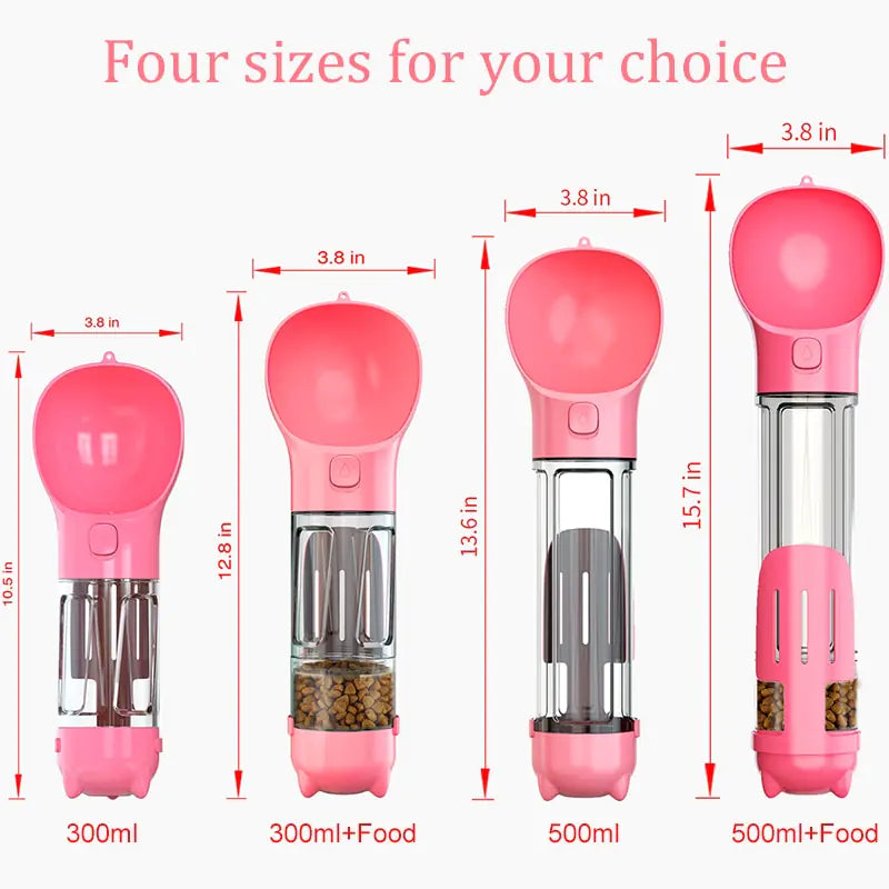 Portable Multifunction Dog Water Bottle Food Feeder