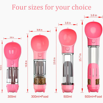 Portable Multifunction Dog Water Bottle Food Feeder